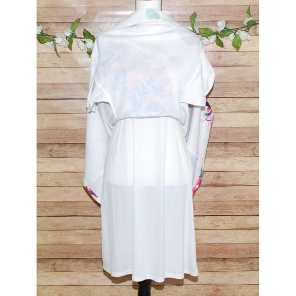 DKNY Ladies Floral Scuba Dress Size 14 Fit And Flare Back Zip Sleeveless Stretch - Picture 7 of 13